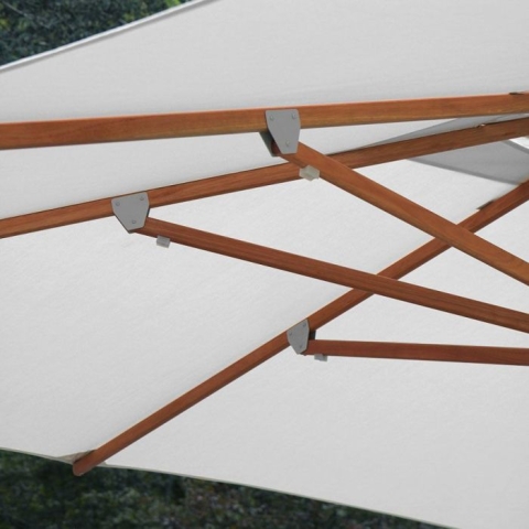 Eucalyptus 12 ft. octagon cantilevered umbrella w/ concrete-mount base
