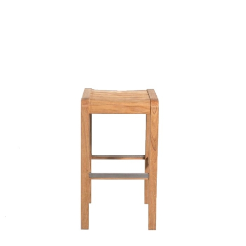 Teak backless bar stool