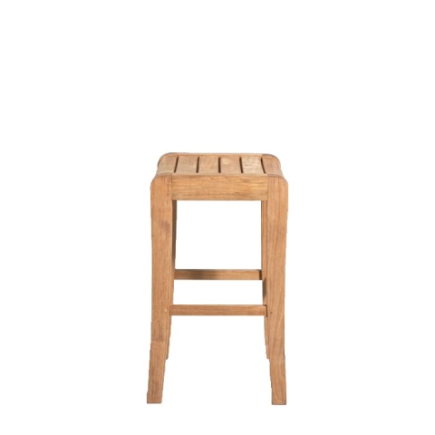 Teak backless bar stool
