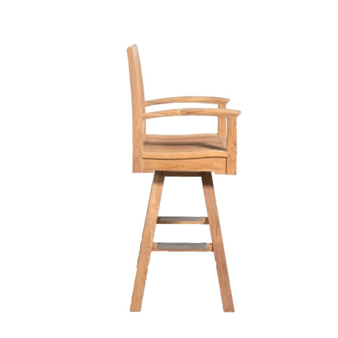 Teak swivel bar armchair